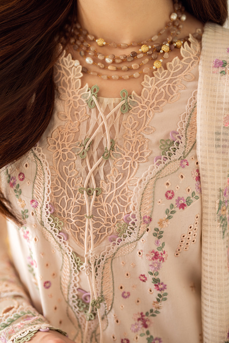 Lawn-3PC Embroidered Shirt with Organza Embroidered Dupatta-1379