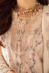 Lawn-3PC Embroidered Shirt with Organza Embroidered Dupatta-1379